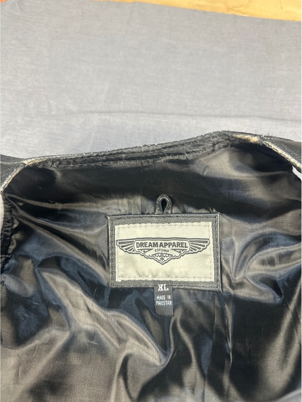 Dream Apparel Kids XL Black Genuine Leather Vest Snap Front Biker - Picture 5 of 8